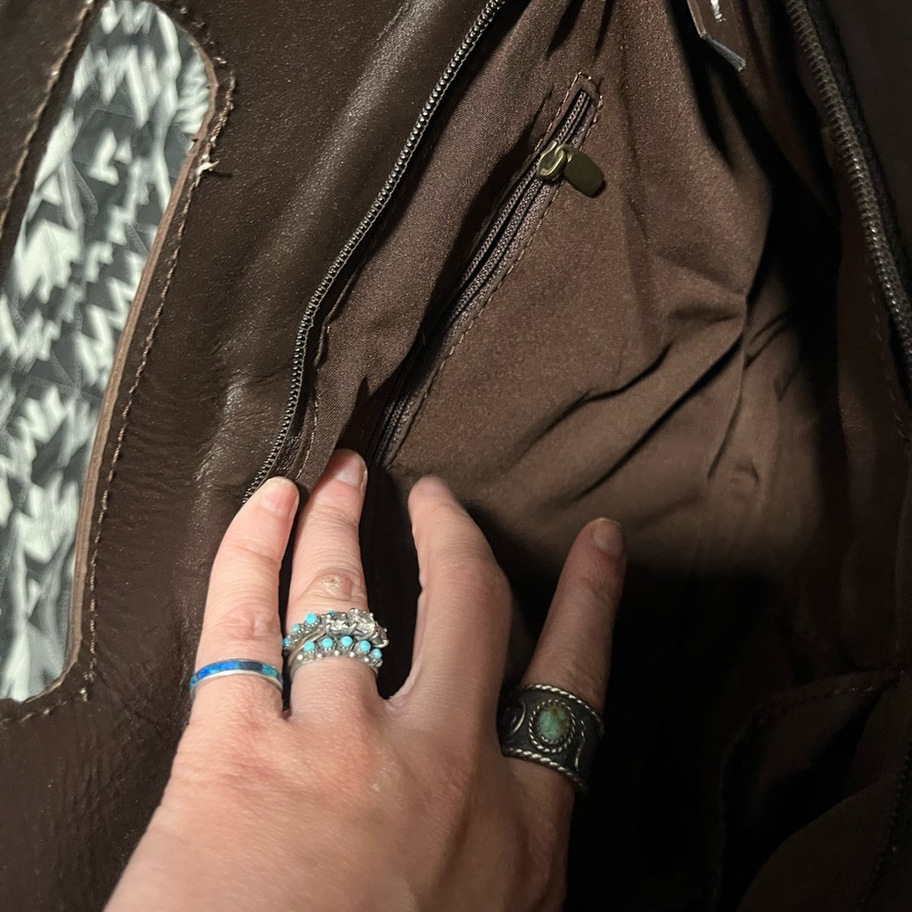 Turquoise Accent Southwestern Fringe Crossbody Bag - Unbranded NWOT - Picture 6 of 7